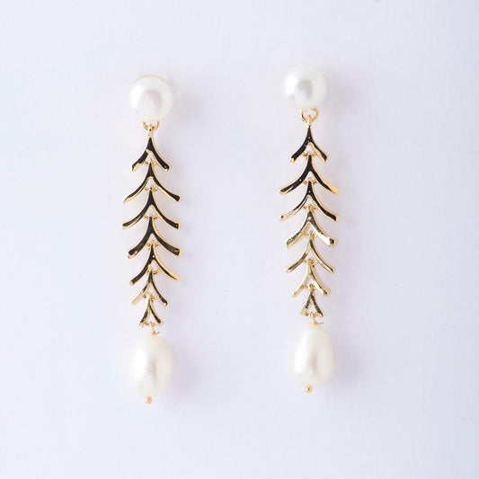Elegant Hanging Drop Pearl Earring - Chandrani Pearls