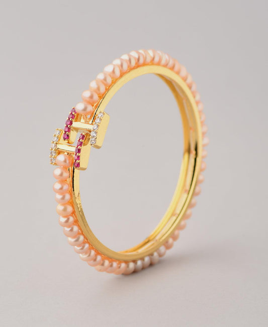 Elegant Real Pearl Bangle - Chandrani Pearls