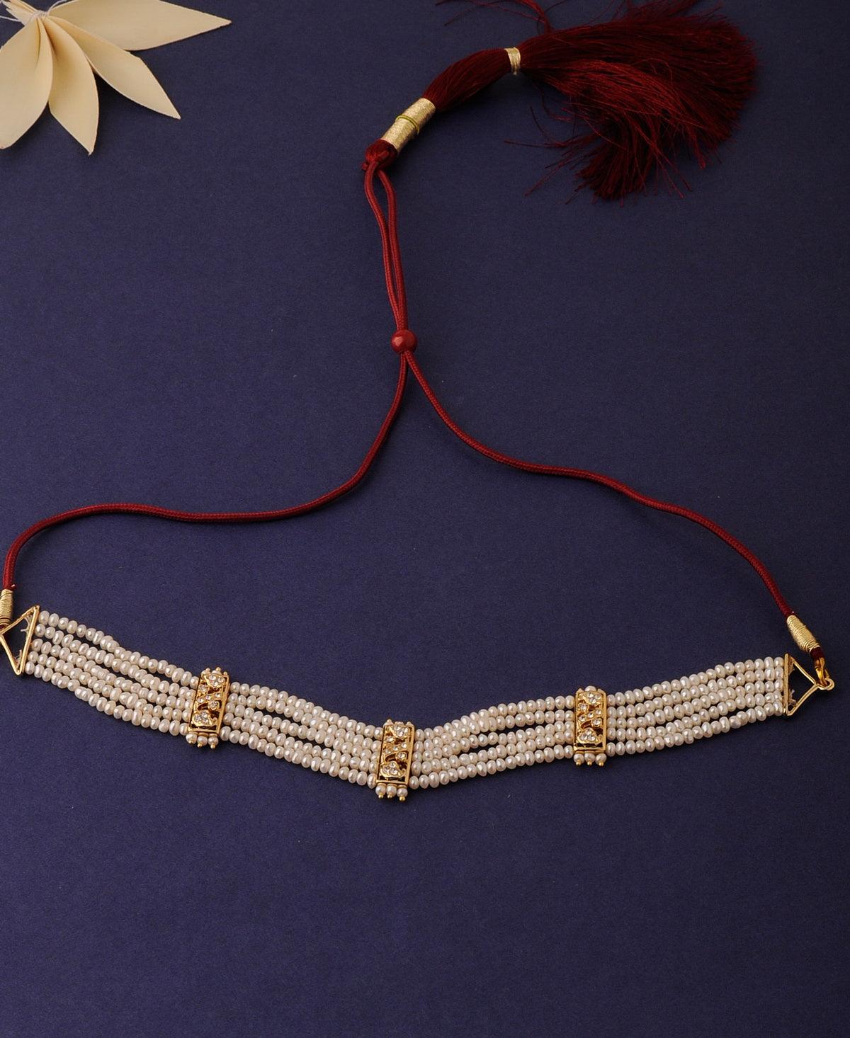 Elegant Real Pearl Necklace Choker - Chandrani Pearls