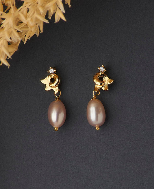 Elegant Stone Studded Pearl Earring - Chandrani Pearls