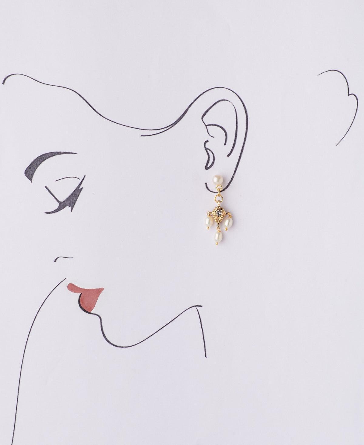 Ethnic Pearl Hanging Earrings - Chandrani Pearls