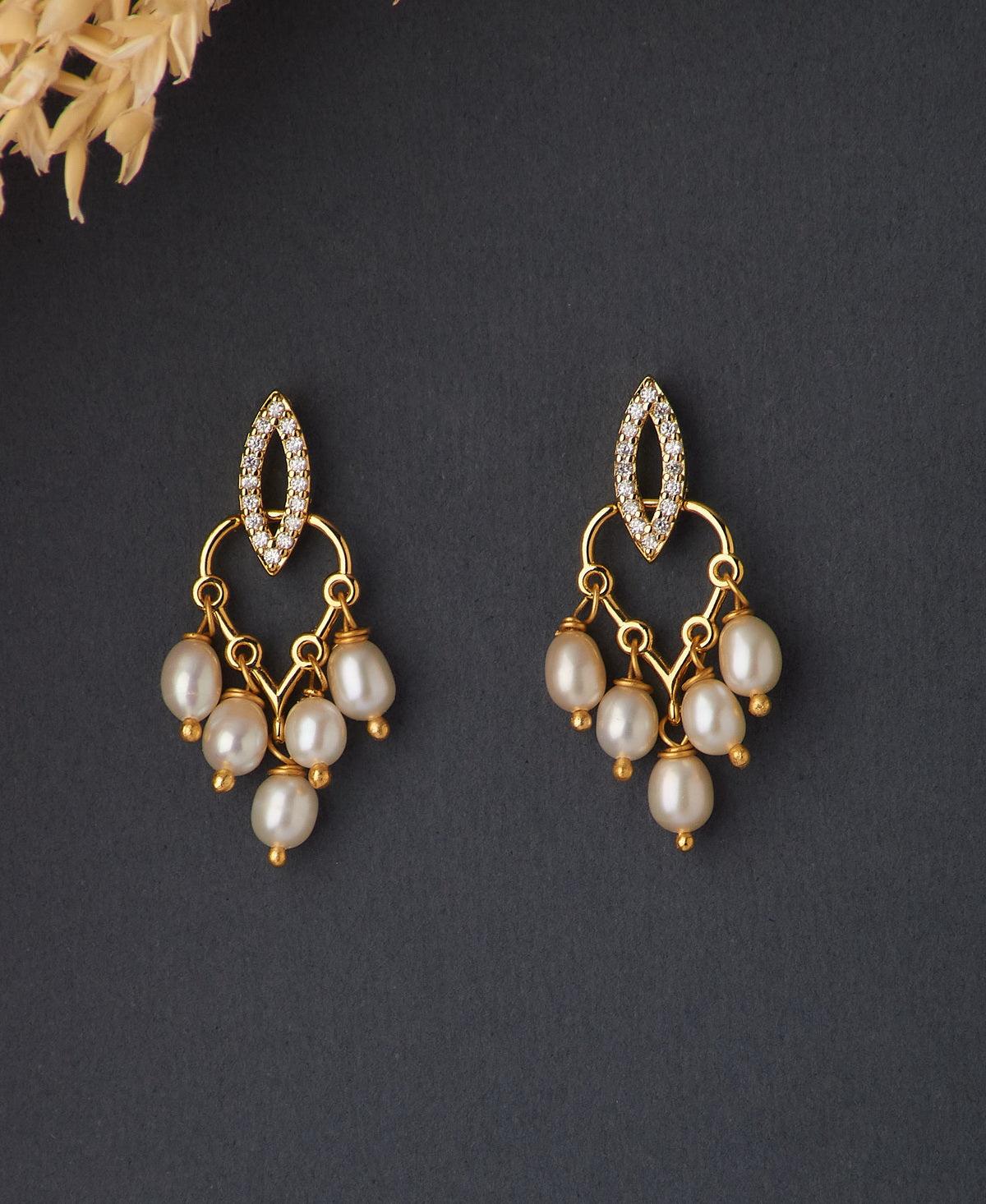 Ethnic Pearl Hanging Pearl Earring - Chandrani Pearls