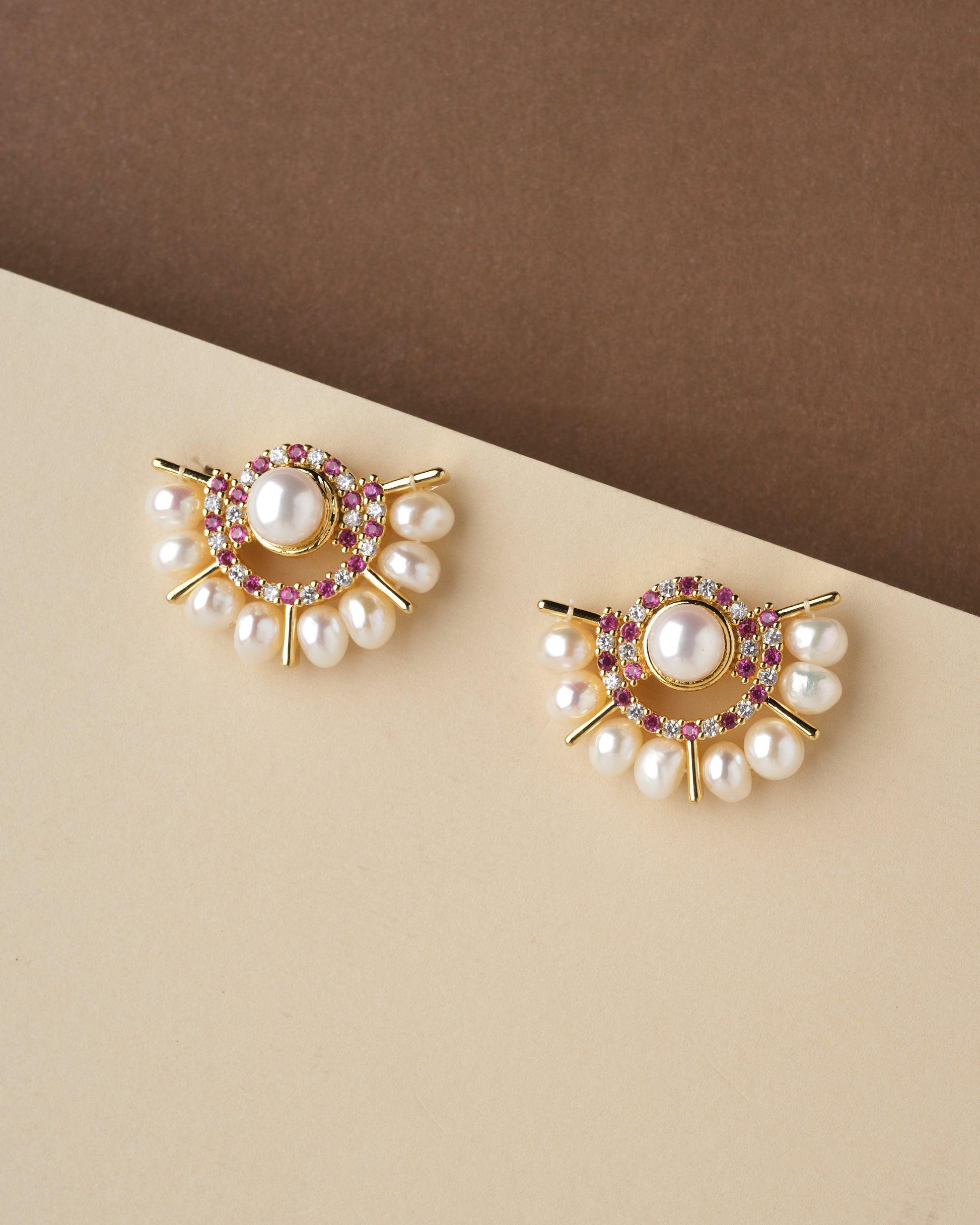 Ethnic Pearl Stud Pearl Earring - Chandrani Pearls