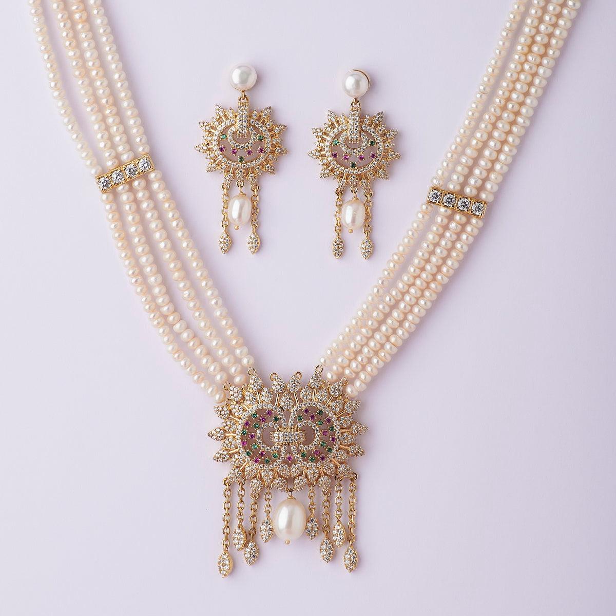 Exquisite Real Pearl Necklace Set - Chandrani Pearls