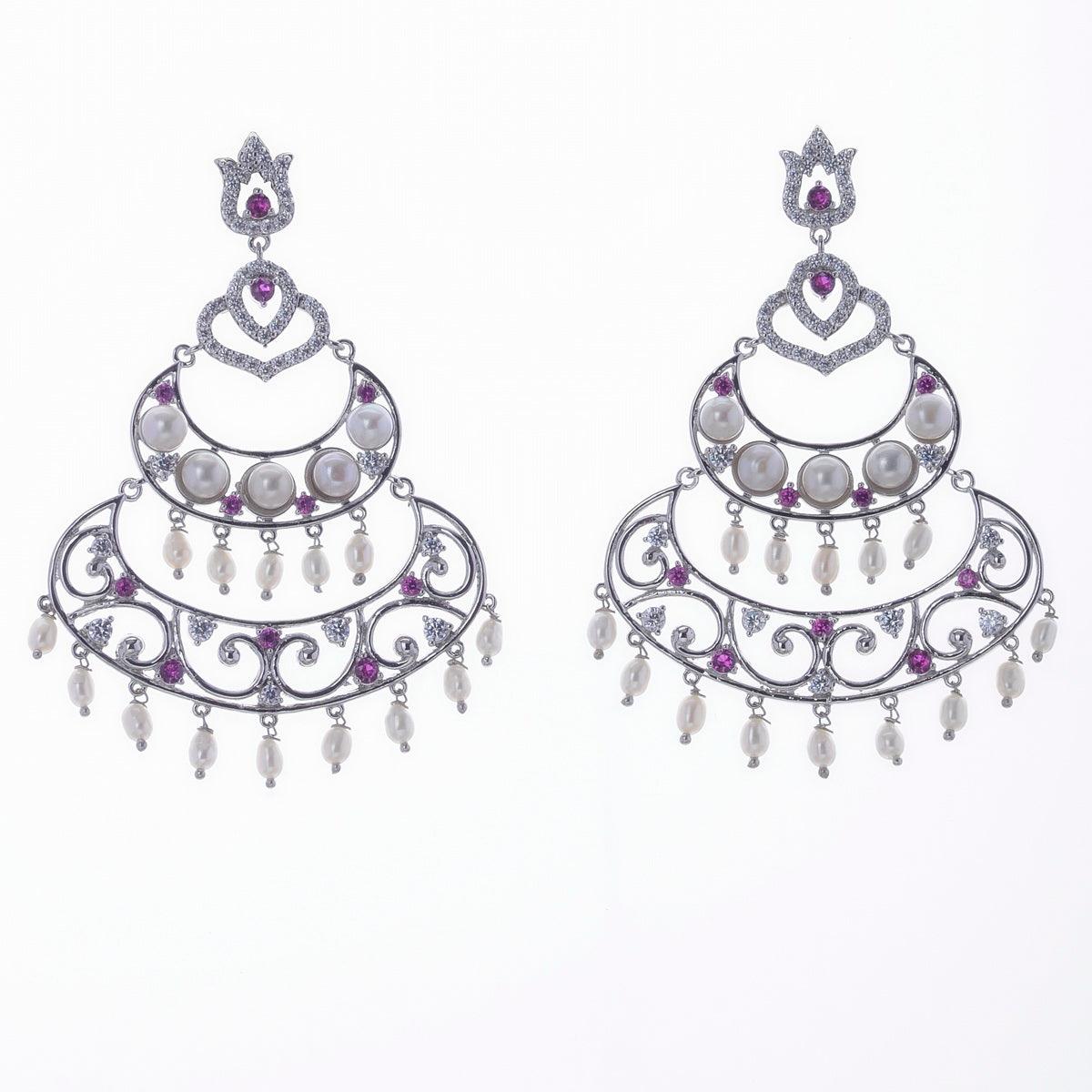 Faiza Pearl Chandeliers Earring - Chandrani Pearls