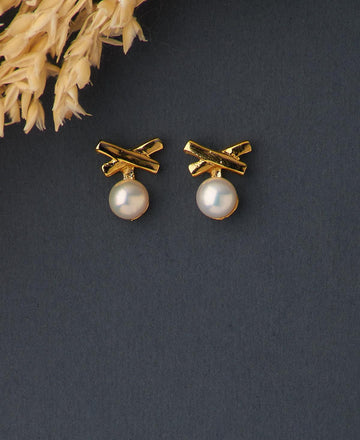 Fancy Real Pearl Stud Earring - Chandrani Pearls