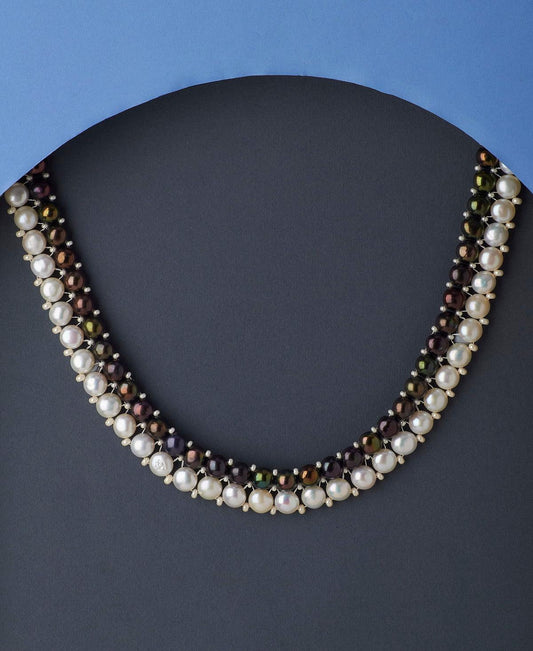 Fashionable Button Real Pearl Necklace - Chandrani Pearls