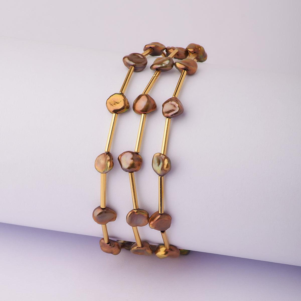Fashionable Colour Brown Bracelet - Chandrani Pearls