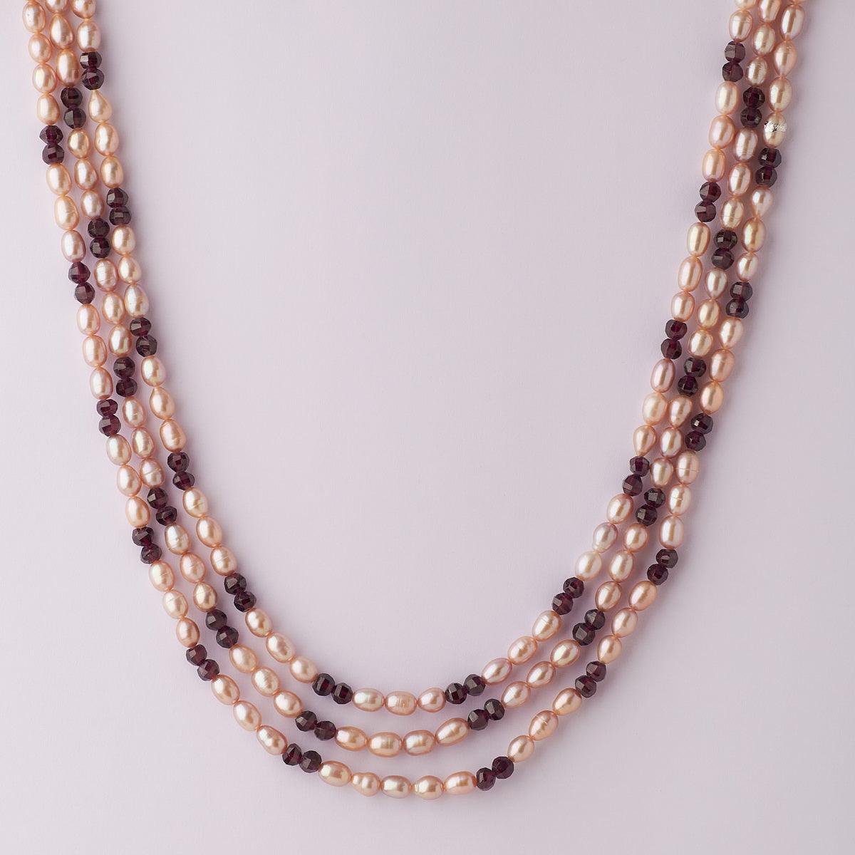 Fashionable Crystal & Real Pearl Necklace - Chandrani Pearls