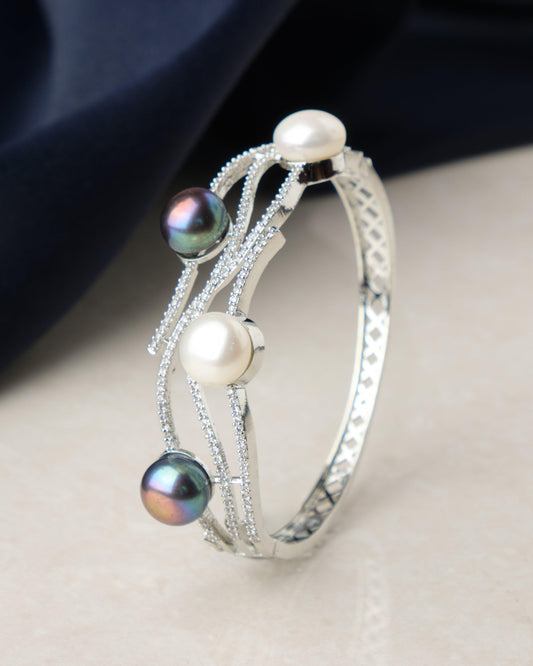 Fashionable Pearl & Stone Studded Bangle - Chandrani Pearls