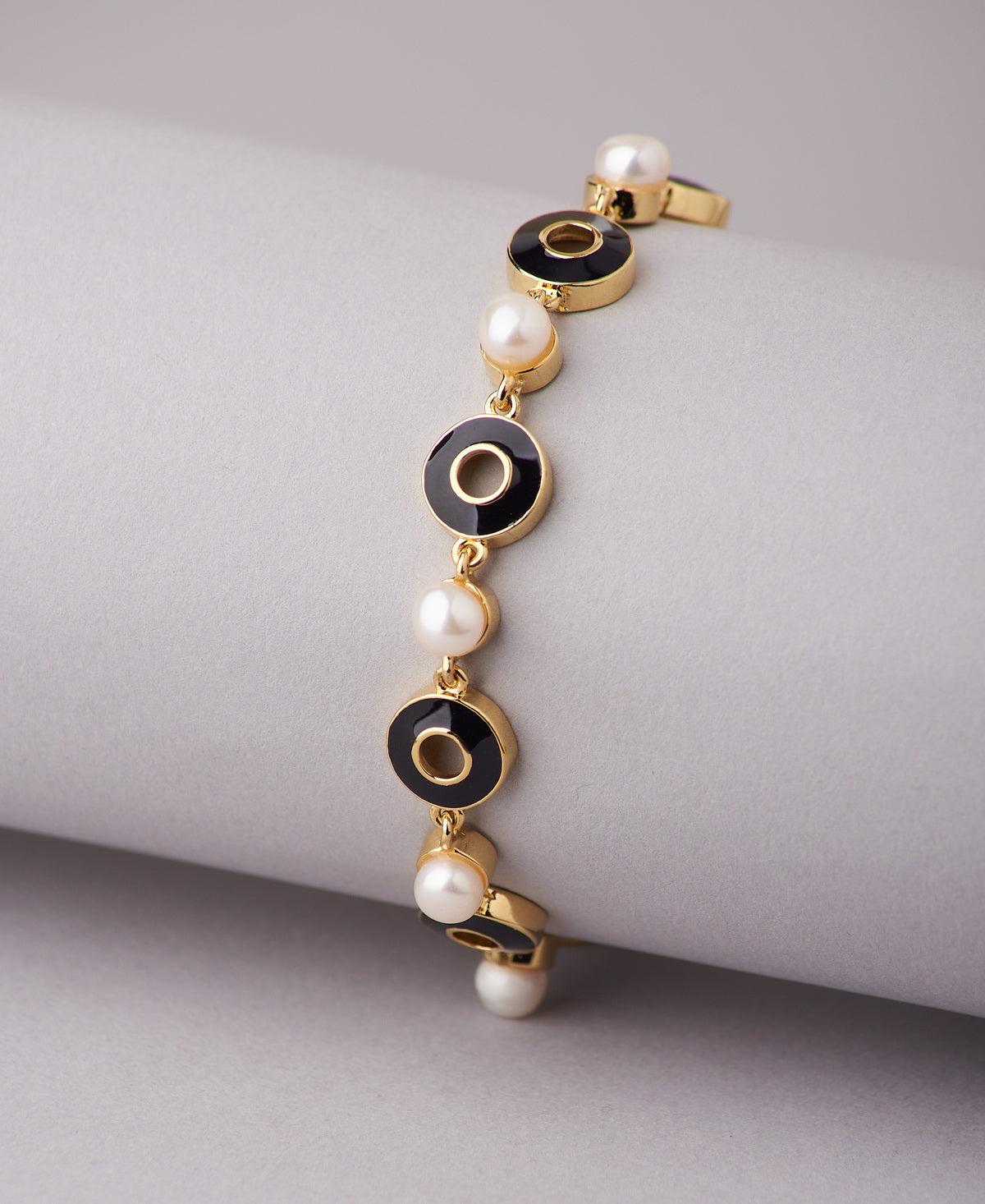 Fashionable Pearl Enamel Bracelet - Chandrani Pearls