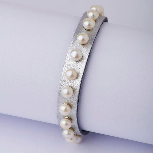 Fashionable Real Pearl Band Bracelet - Chandrani Pearls