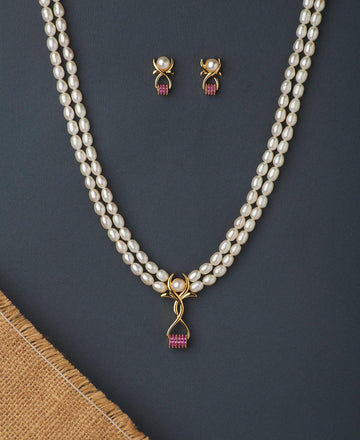 Fashionable Real Pearl Neckalce Set - Chandrani Pearls