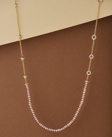 Fashionable Real Pearl Necklace With Stone Studded - Chandrani Pearls