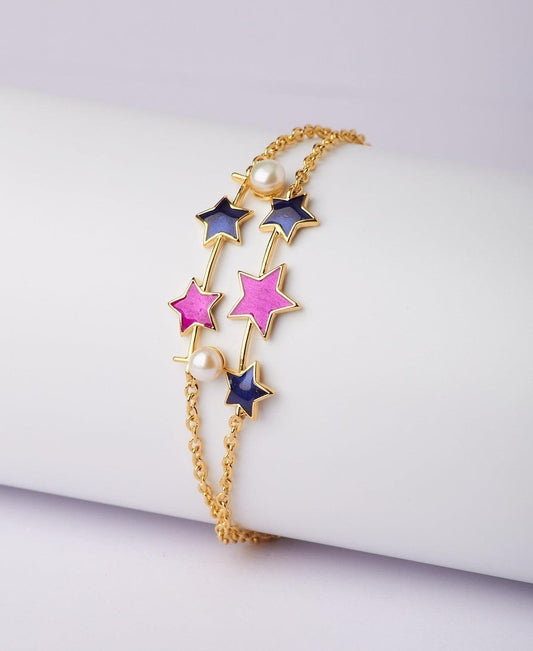 Fashionable Star Enamel Bracelet - Chandrani Pearls