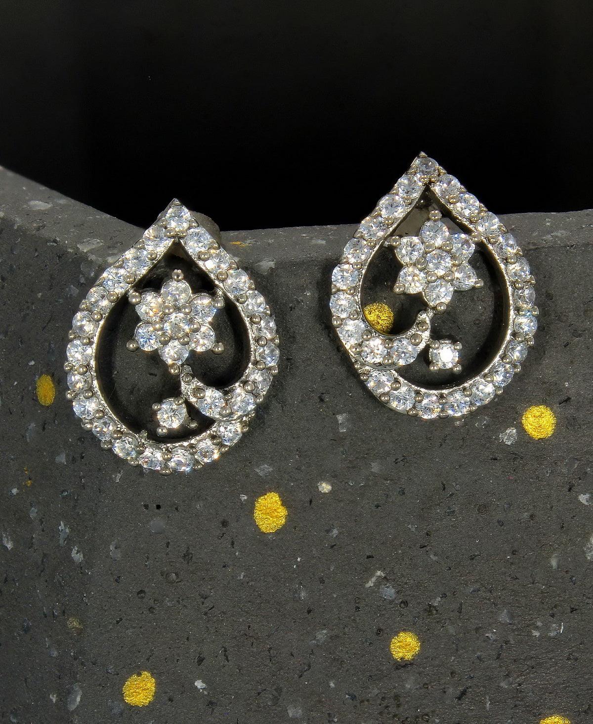 Fashionable Stone Stud Earrings - Chandrani Pearls