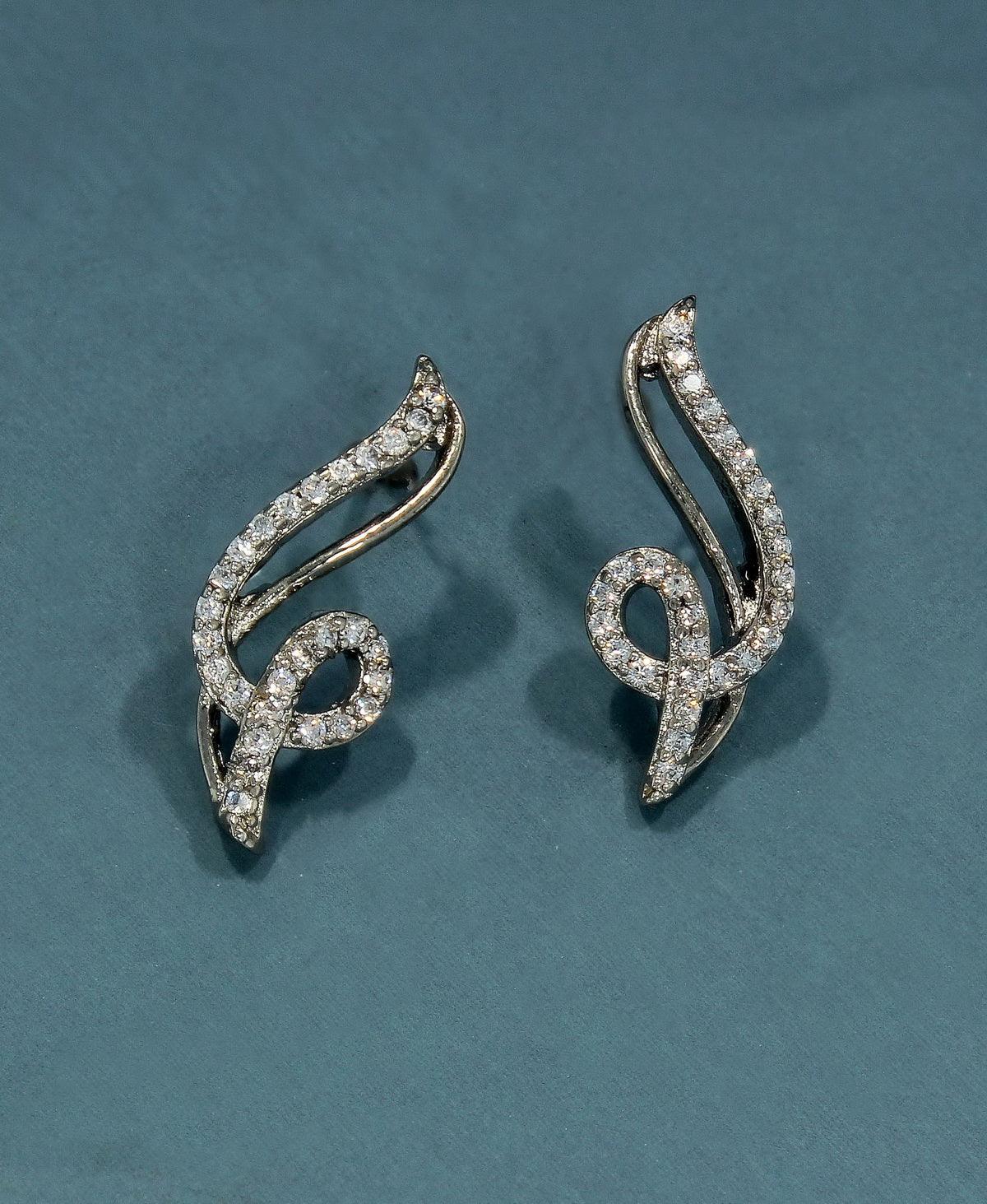 Fashionable Stone Studded Earrings - Chandrani Pearls