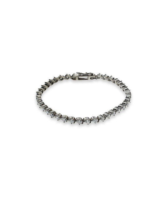 Fashionable Stone Studded Silver Bracelet - Chandrani Pearls