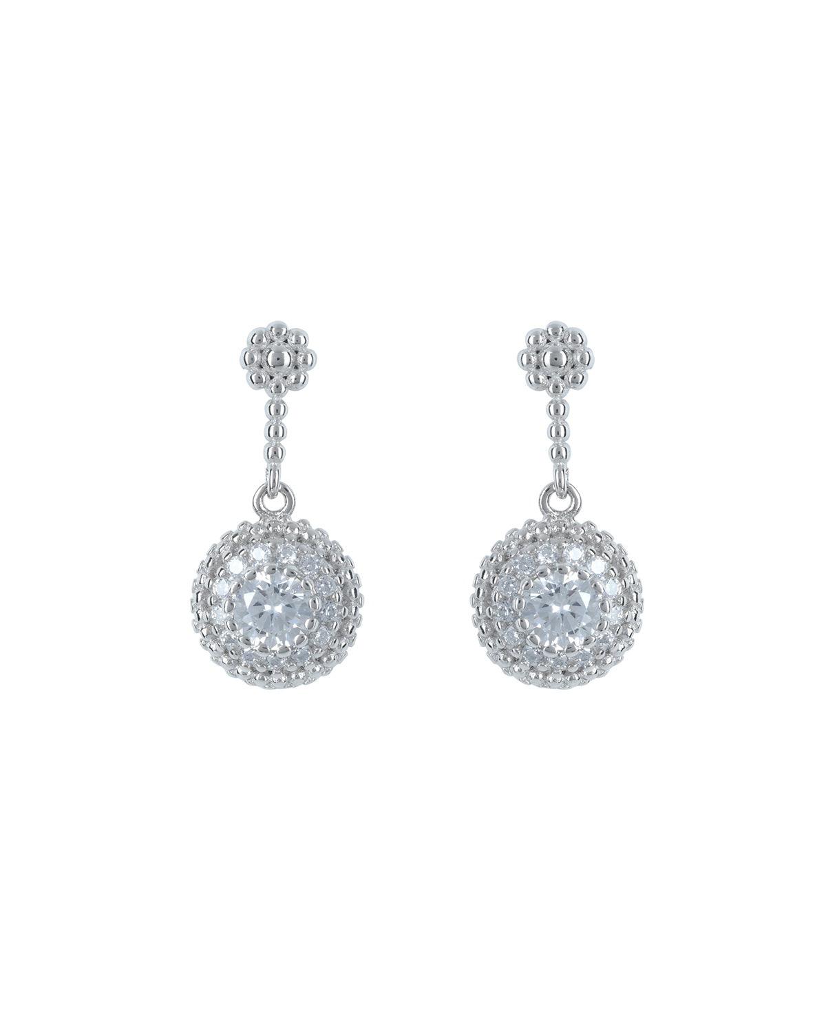Fashionable Stone Studded Silver Earring - Chandrani Pearls
