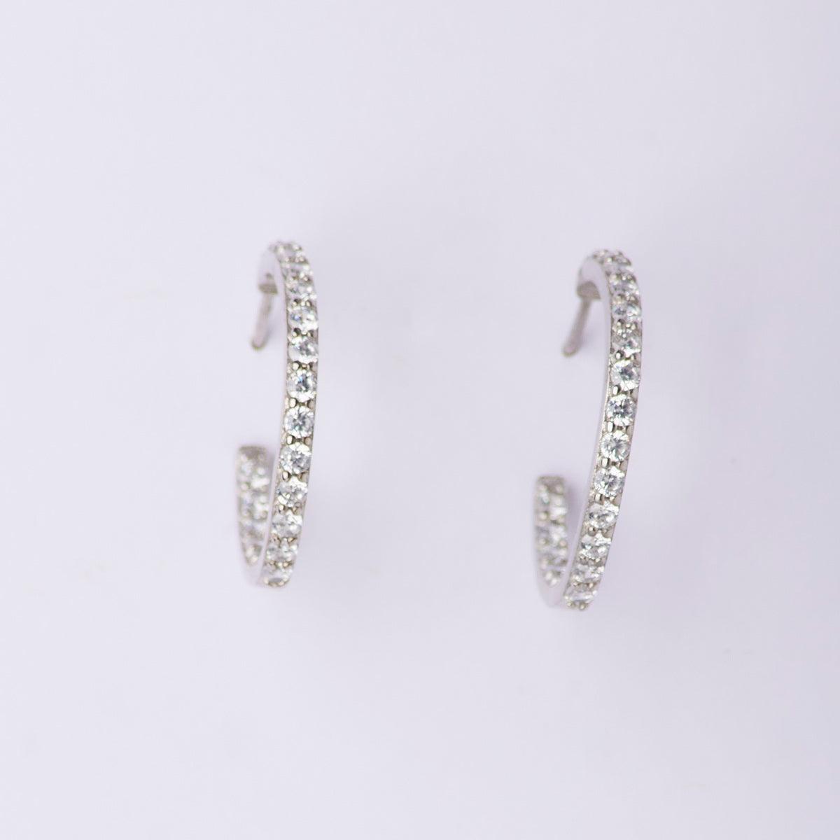 Fashionable Stone Studded Silver Earring - Chandrani Pearls
