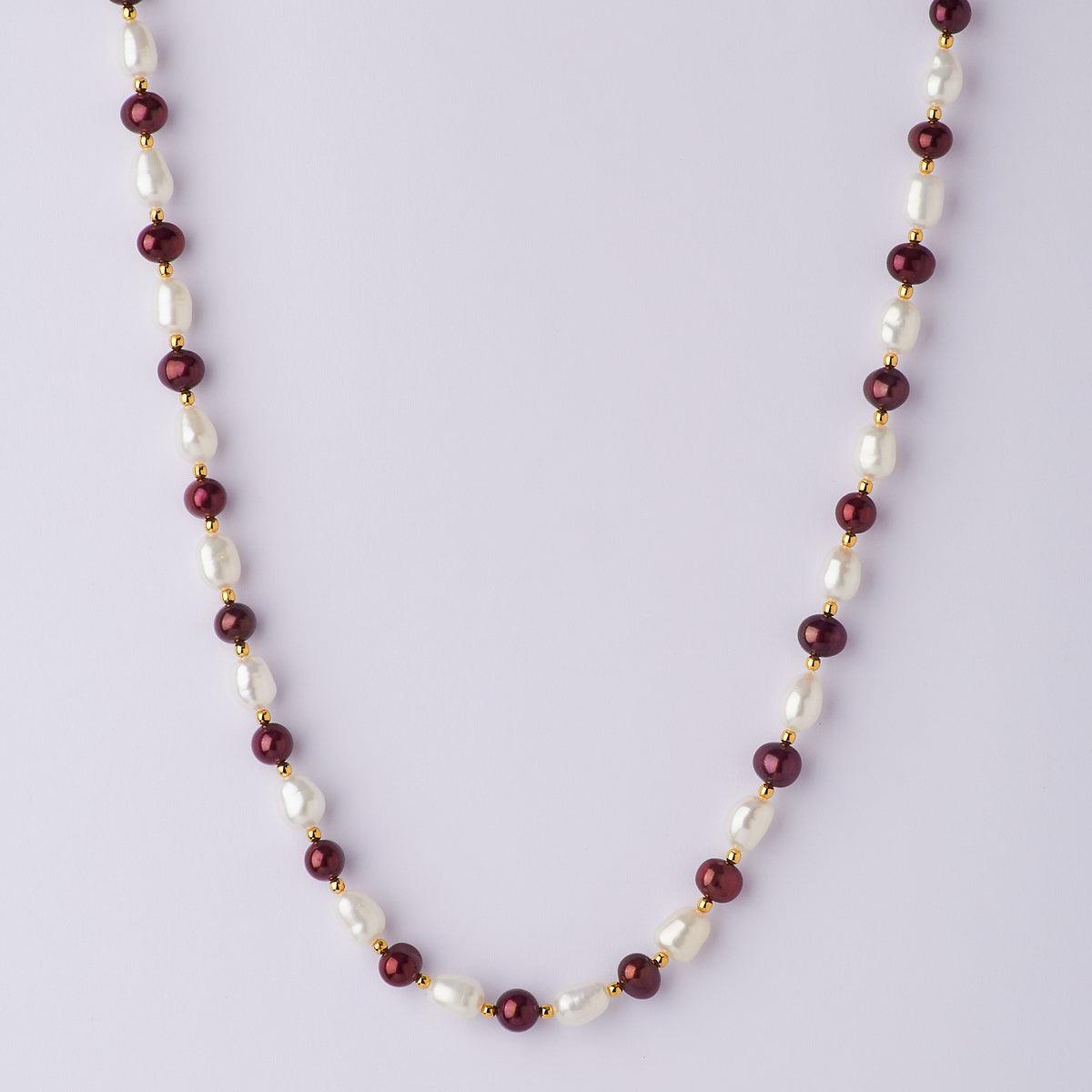 Fashionable White & Brown Pearl Necklace - Chandrani Pearls