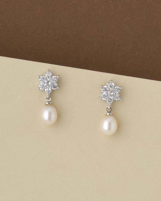 Floral and Smart Real Pearl Hang Earring - Chandrani Pearls