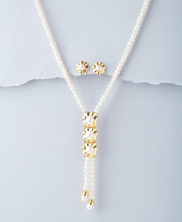Floral Pearl Necklace Set - Chandrani Pearls