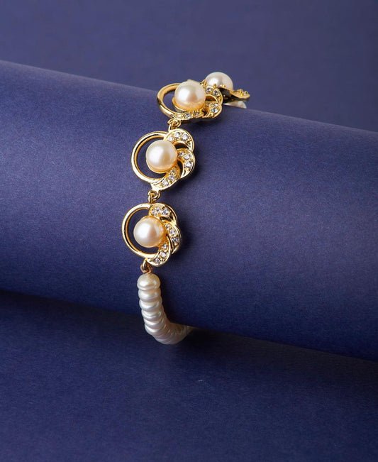 Floral Real Pearl Bracelet - Chandrani Pearls