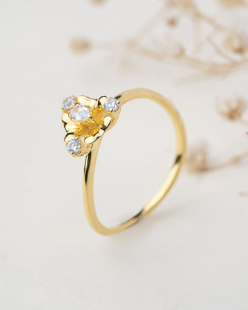Floret Gold & Diamond Ring - Chandrani Pearls