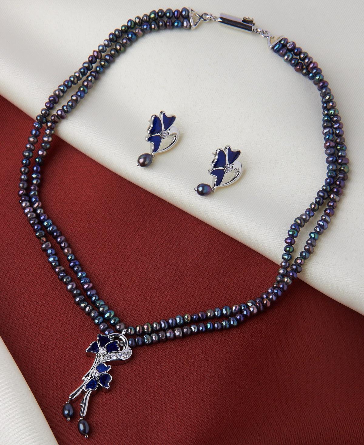 Florial Dyed Pearl Necklace Set - Chandrani Pearls