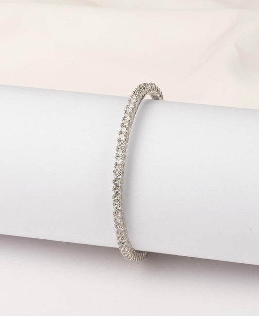 Gorgeous and Fashionable Silver Bangle - Chandrani Pearls