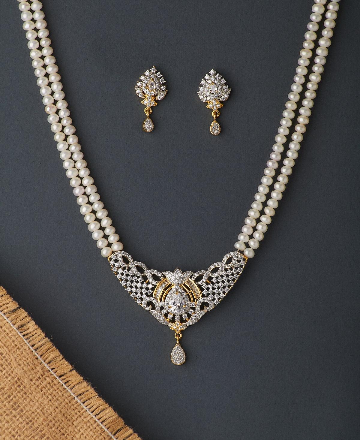 Gorgeous and Trendy Real Pearl Necklace Set - Chandrani Pearls