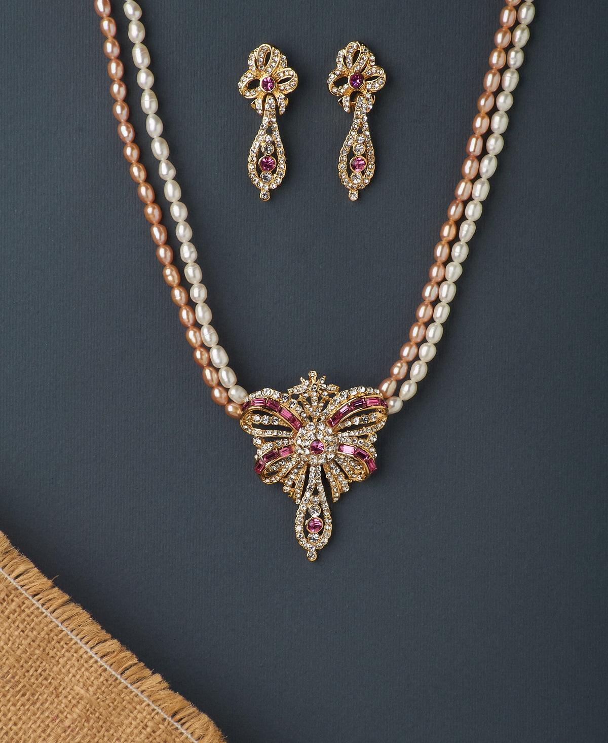 Gorgeous and Trendy Real Pearl Necklace Set - Chandrani Pearls