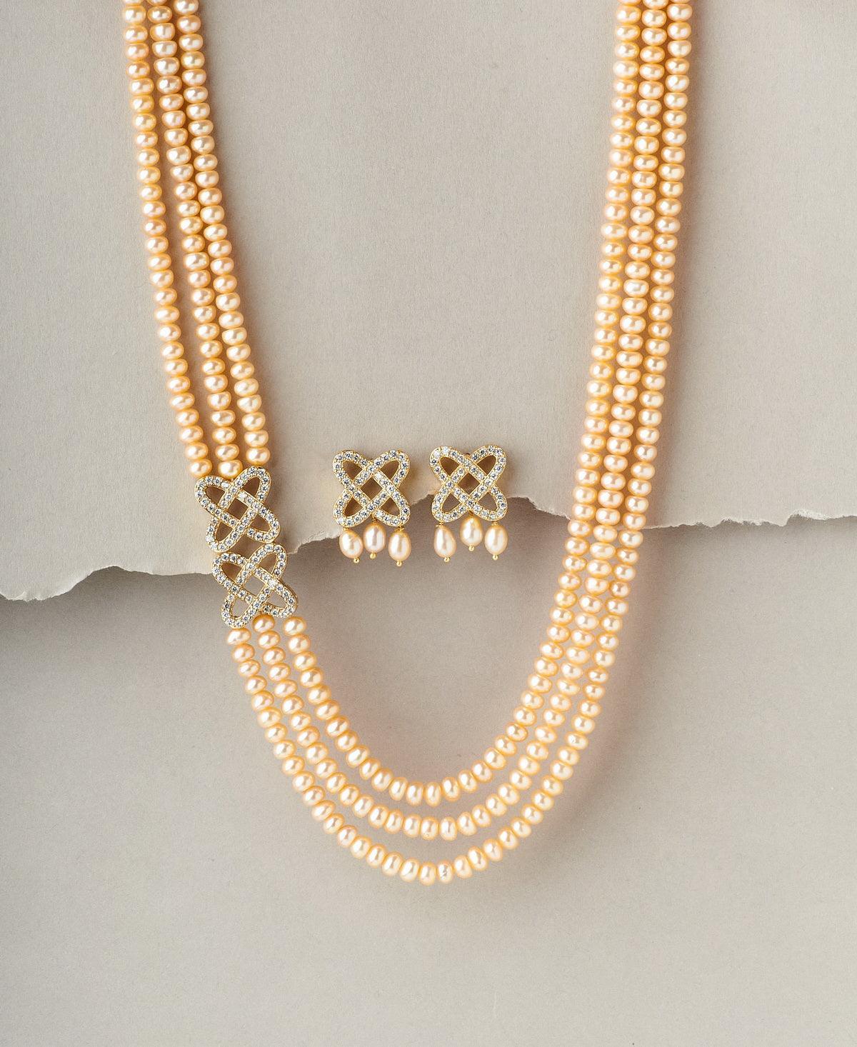 Gorgeous Pink Pearl Necklace Set - Chandrani Pearls