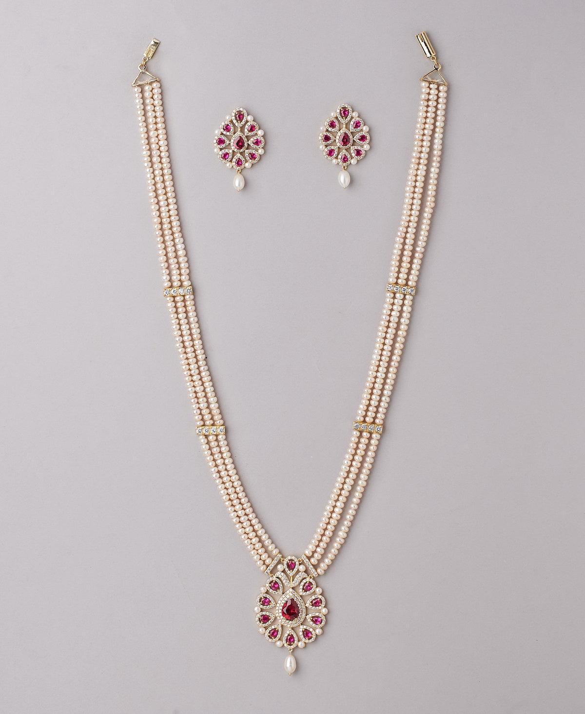 Gorgeous Real Pearl Rani Har Set - Chandrani Pearls