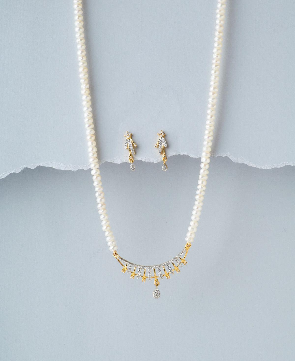 Gorgeous White Pearl Necklace Set - Chandrani Pearls