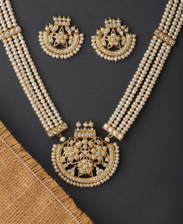 Gorgeous White Pearl Queen Necklace Set - Chandrani Pearls