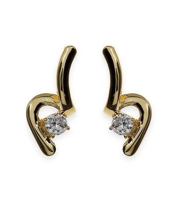 Half Knot Gold Stone Stud Earrings - Chandrani Pearls