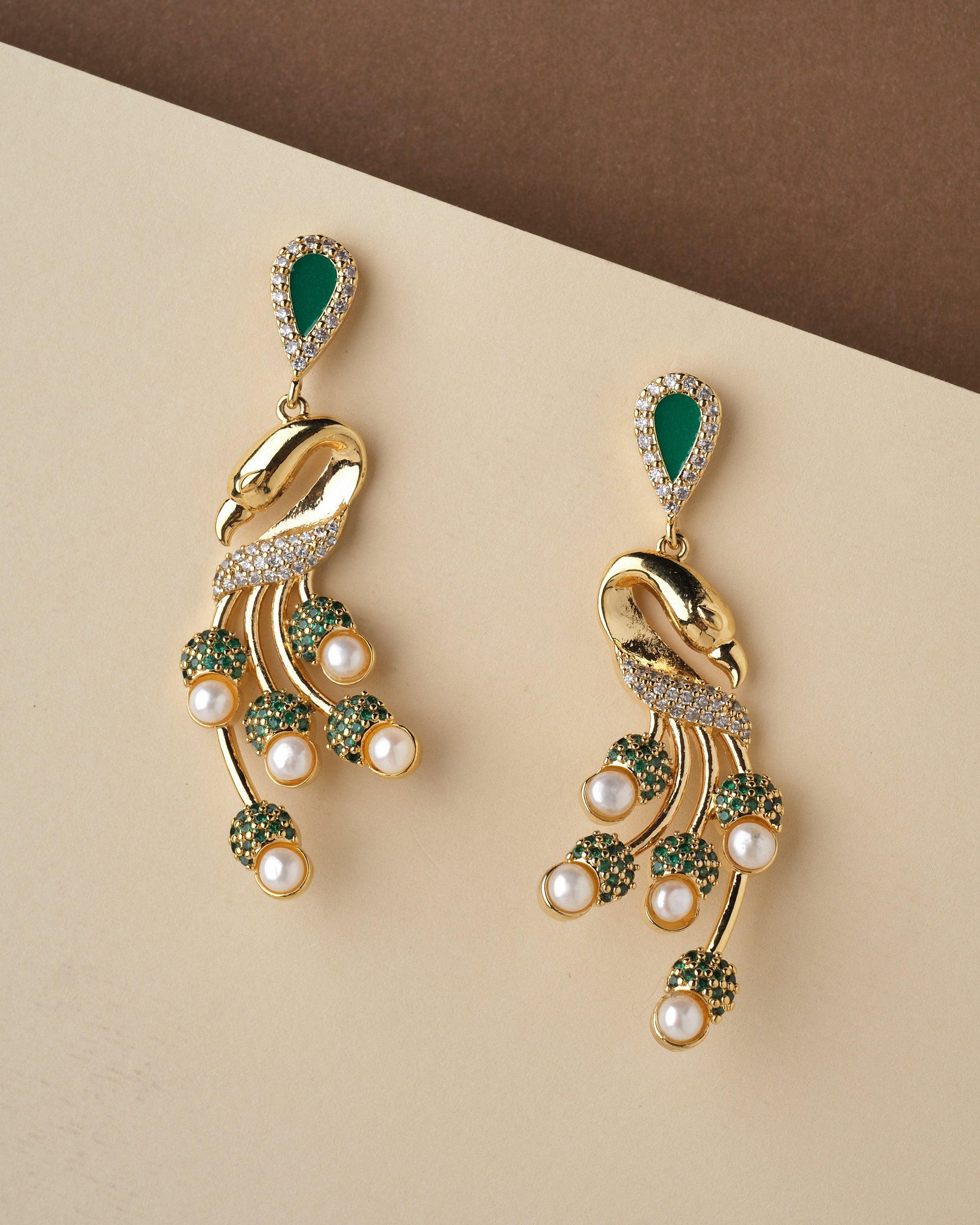 Heirloom Golden Peacock Pearl Earring - Chandrani Pearls