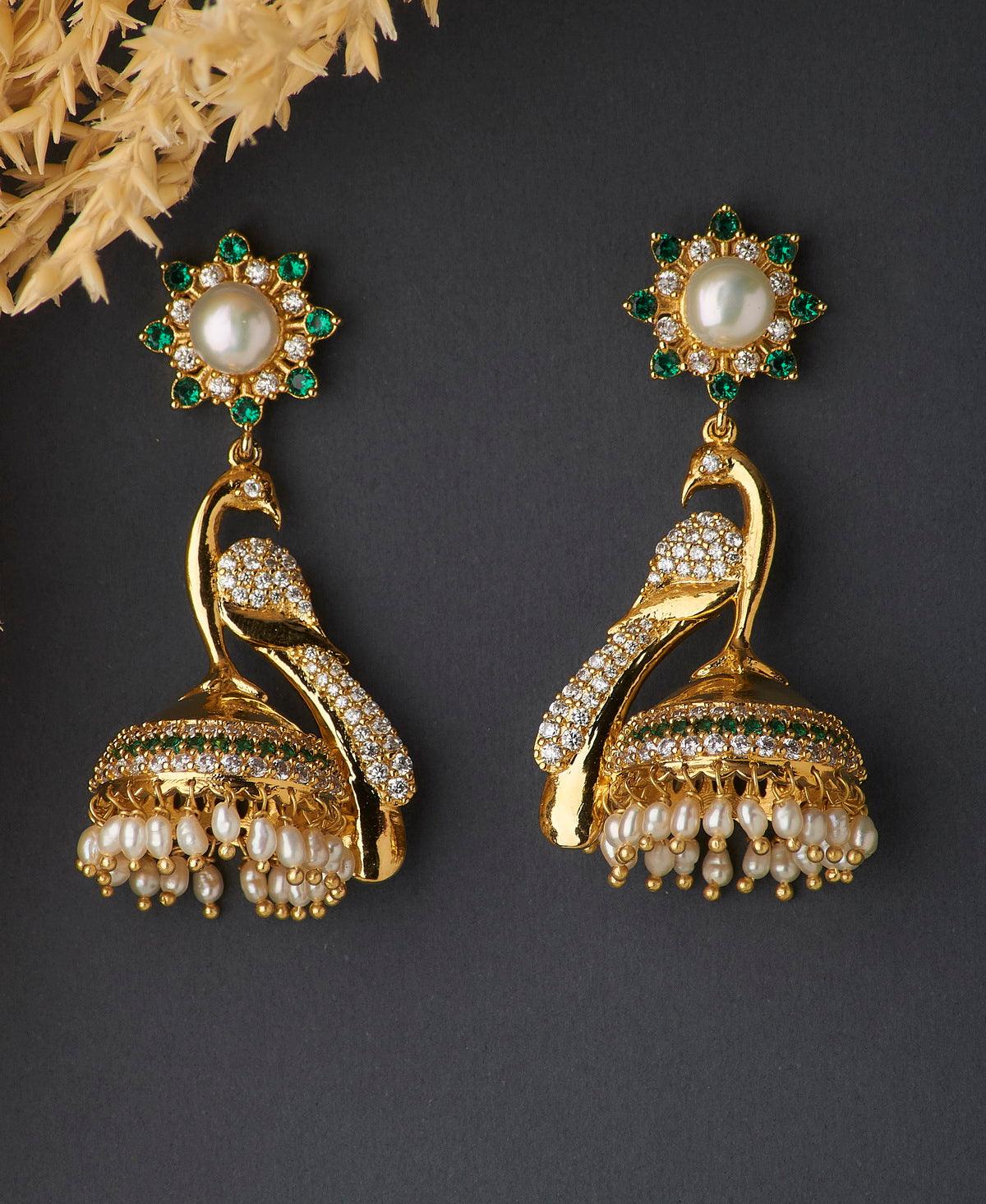 Heirloom Golden Peacock Pearl Earrings - Chandrani Pearls