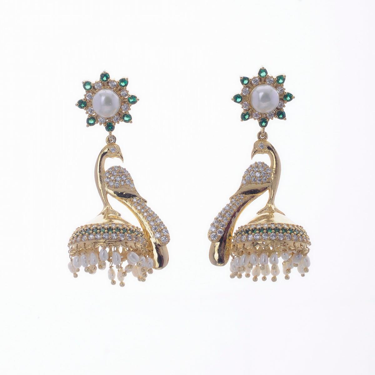 Heirloom Golden Peacock Pearl Earrings - Chandrani Pearls