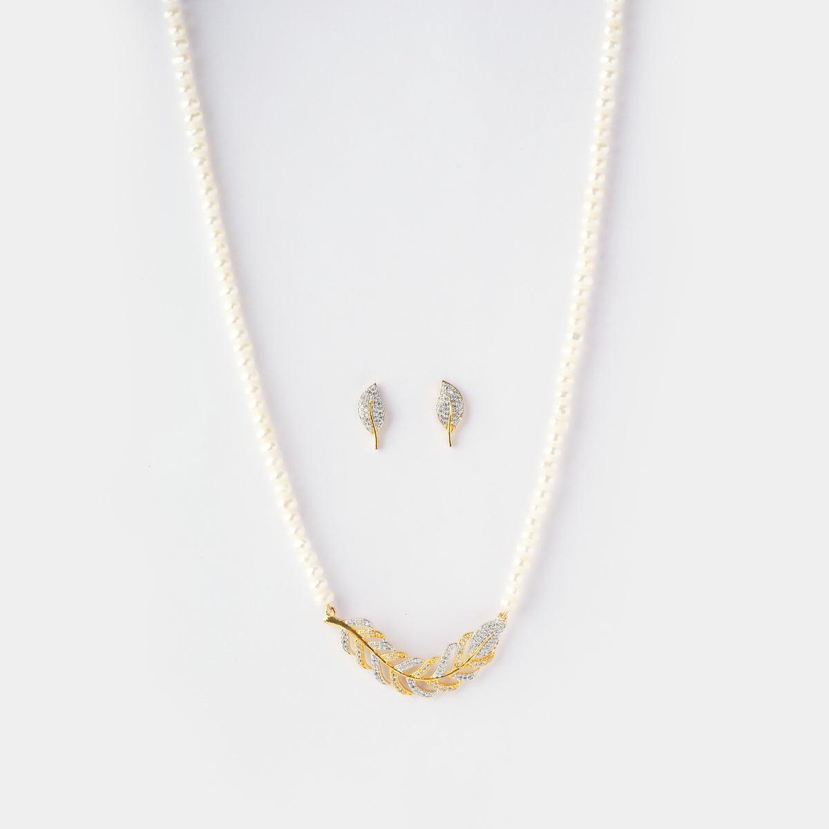 Leaf Pearl Necklace Set - Chandrani Pearls