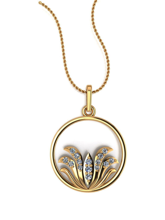 Lotus Silver Pendant with chain - Chandrani Pearls