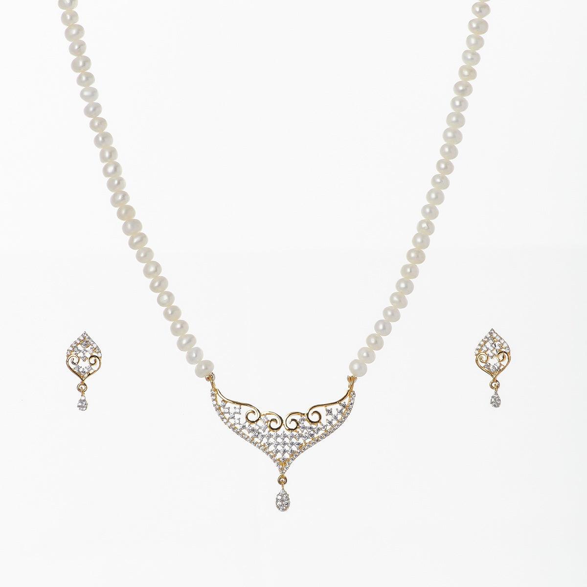 Mangalsutra Design Pearl Necklace Set - Chandrani Pearls