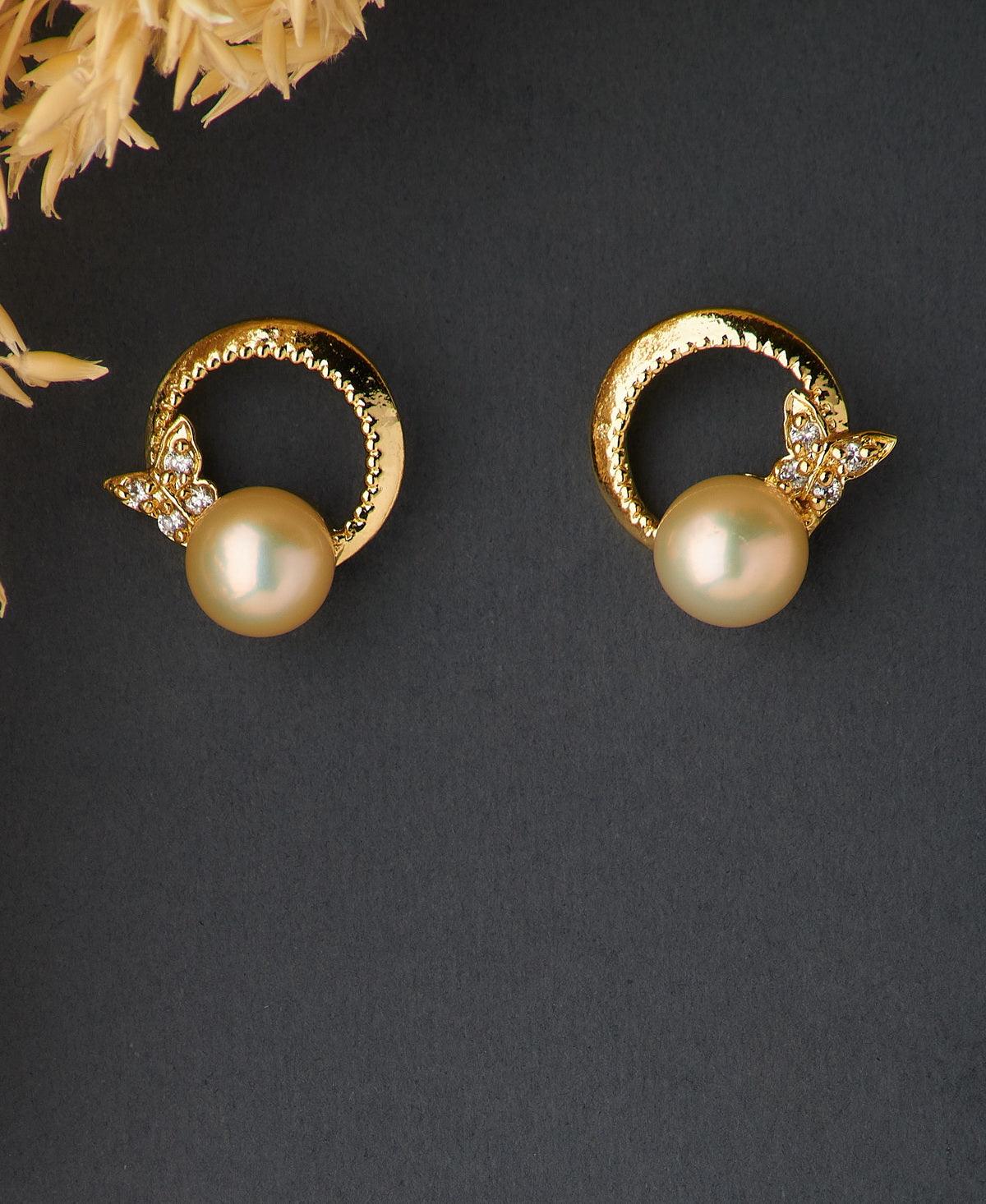 Mini Butterfly Pearl Studded Earring - Chandrani Pearls