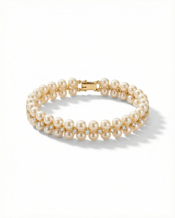 Classic Two-Strand Pearl Statement Bracelet