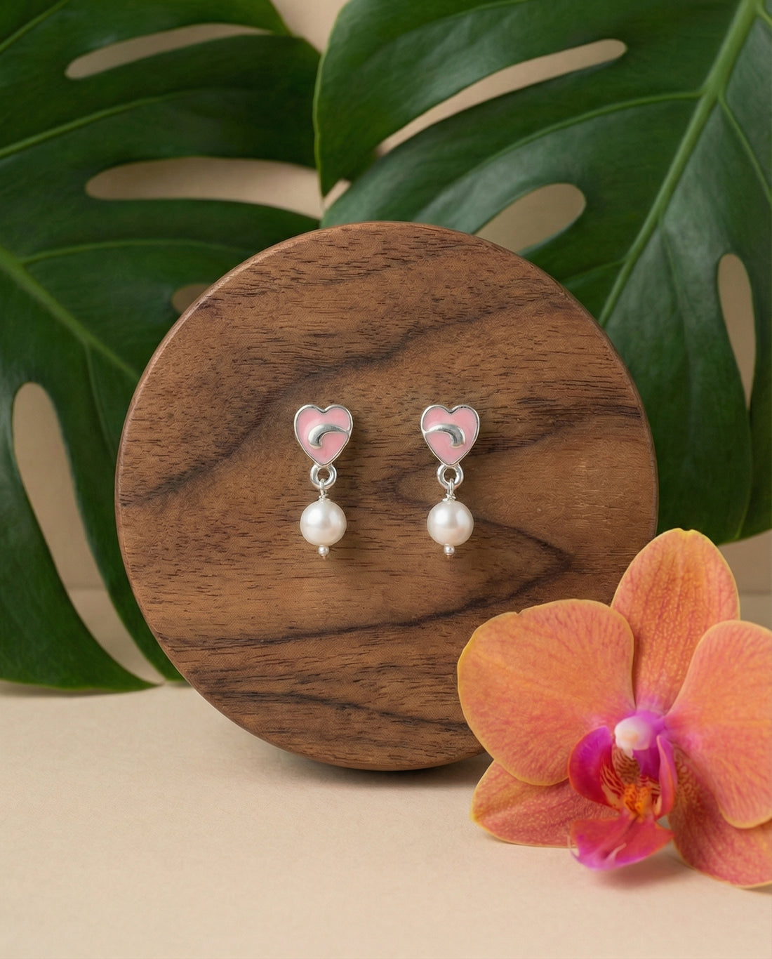 Sweetheart Symphony Pearl Drop Earrings