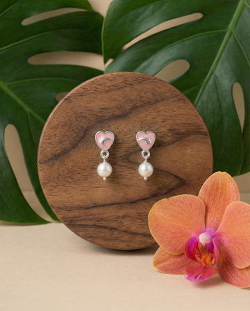 Sweetheart Symphony Pearl Drop Earrings