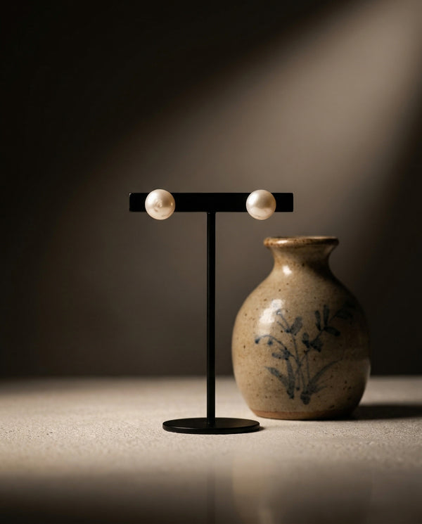 Classic Round Freshwater Pearl Stud Earrings