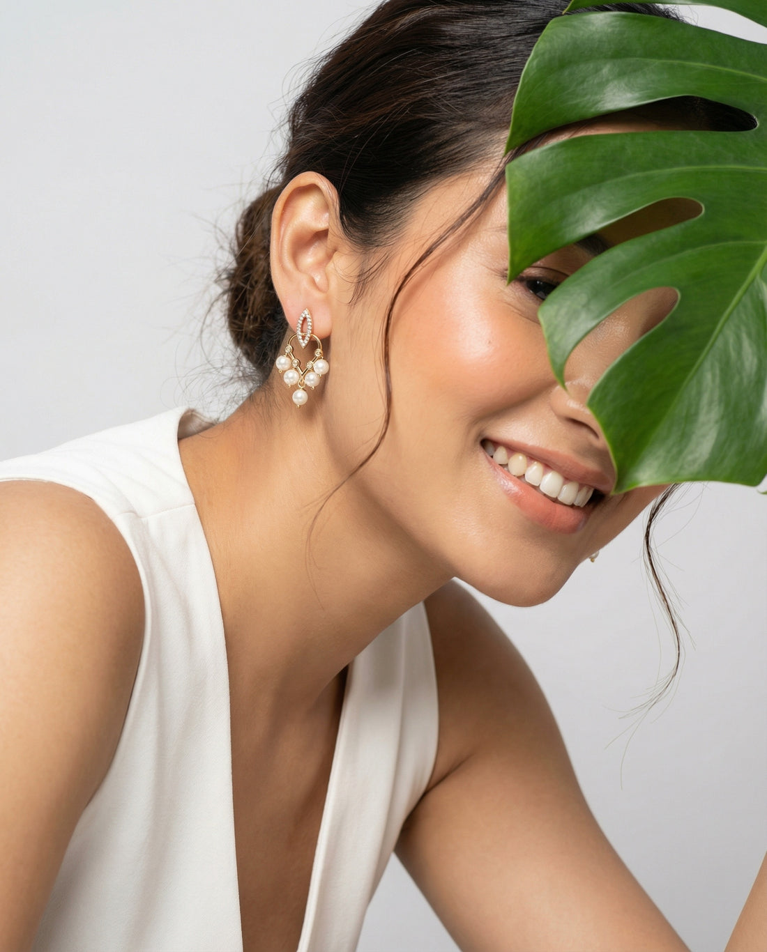 Gilded Grace Chandelier Pearl Drop Earrings